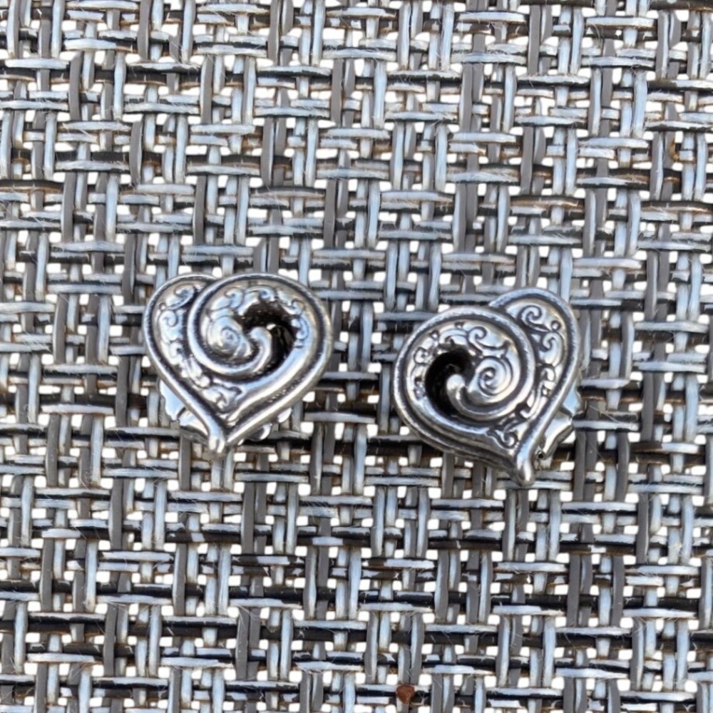 Brighton Silver‎ Heart Swirl Design Stud for Women